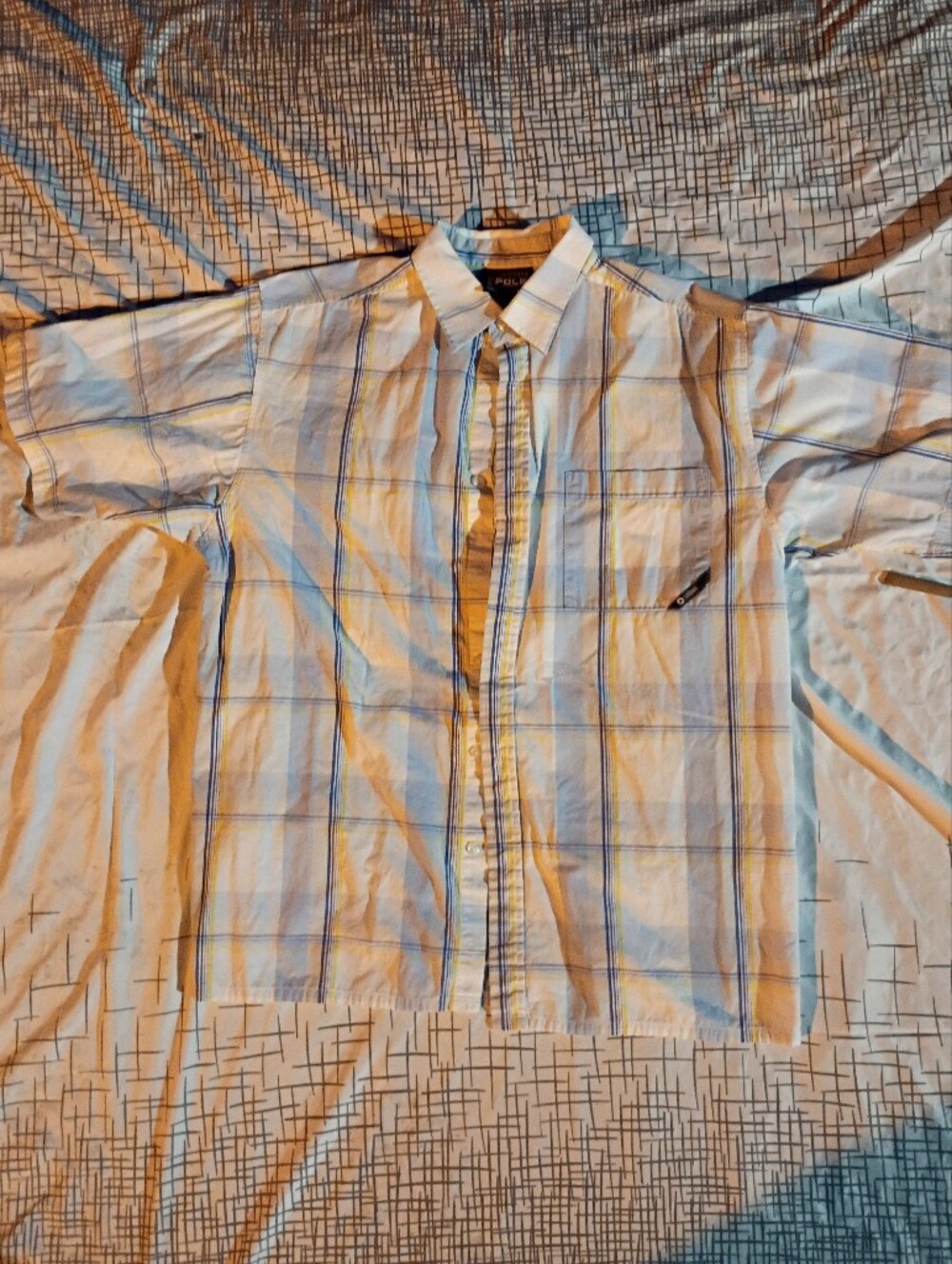 Vintage Southpole Plaid Shirt Mens XL Short Sleeve Button Up Y2K Hip Hop Skater